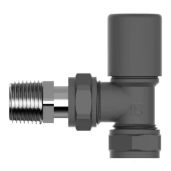VURTU12 Angled Thermostatic Radiator Valve & Lockshield In Anthracite - Pair -Triton None Store 13109606 9354905487573008
