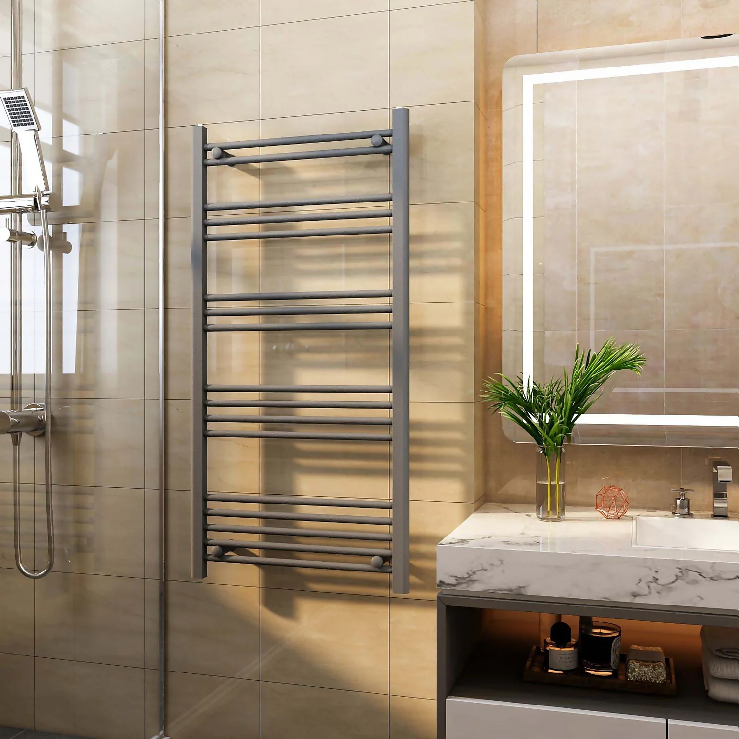 VURTU8 Electric Vertical Ladder Radiator 1200mm X 600mm - Anthracite 7 VURTU8 Electric Vertical Ladder Radiator 1200mm X 600mm - Anthracite - Image 5