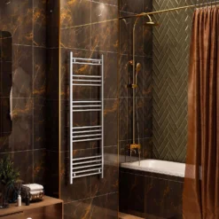 VURTU8 Electric Vertical Ladder Radiator 1200mm X 600mm - Chrome -Triton None Store 13109609 7224904159411196