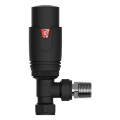 VURTU14 Angled Thermostatic Radiator Valve & Lockshield In Black - Single -Triton None Store 13109611 1214905487601766