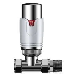 VURTU11 Straight Thermostatic Radiator Valve & Lockshield In Chrome - Single -Triton None Store 13109613 2274905487516755