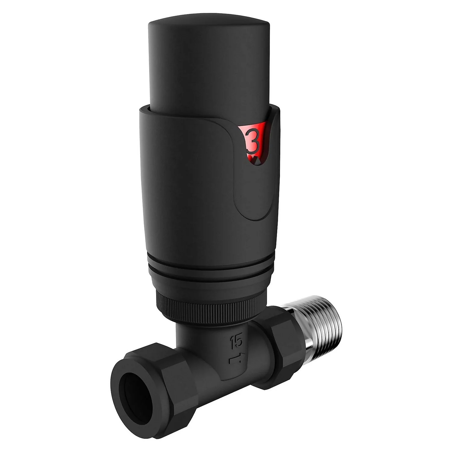 VURTU15 Straight Thermostatic Radiator Valve & Lockshield In Black - Single 7 VURTU15 Straight Thermostatic Radiator Valve & Lockshield In Black - Single - Image 5