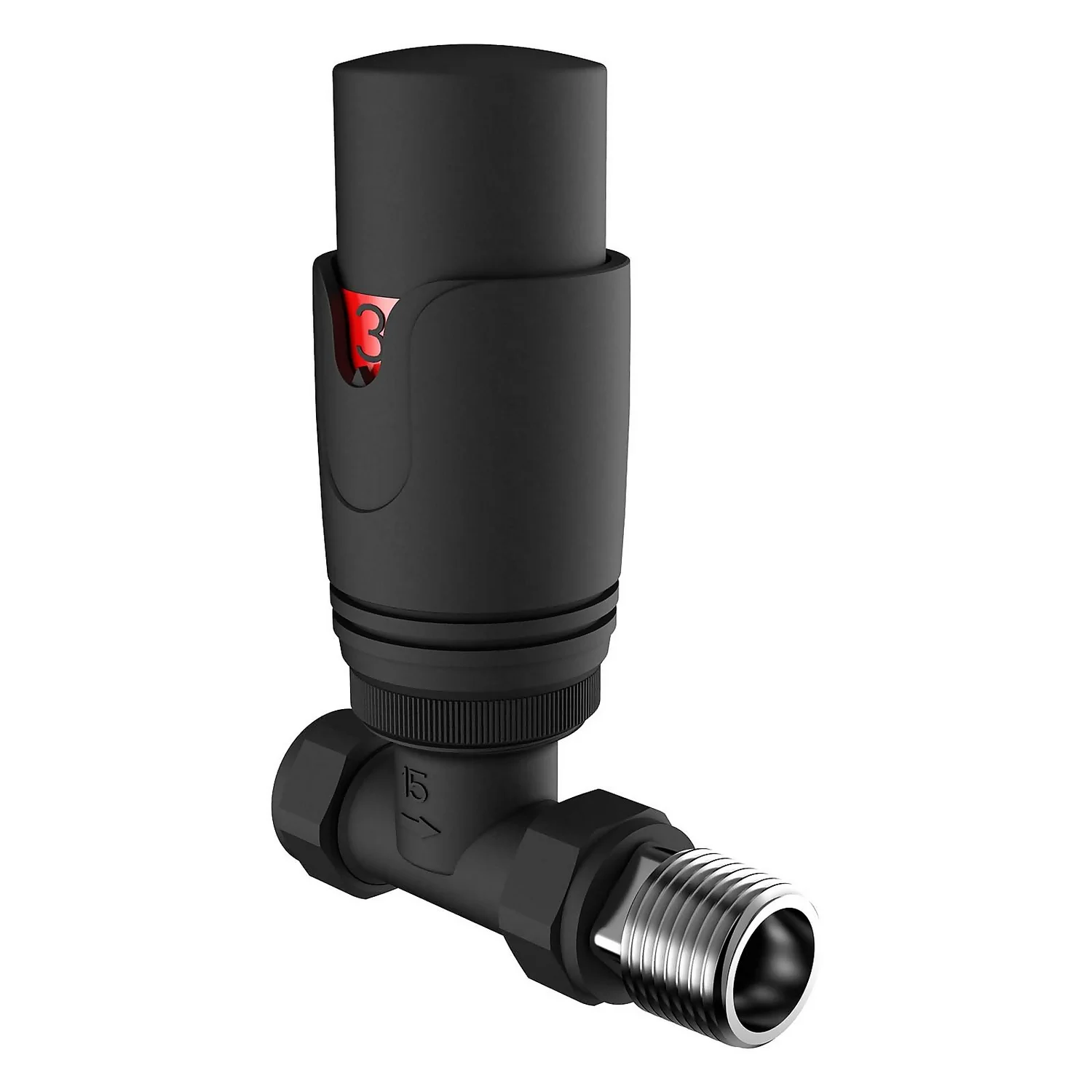 VURTU15 Straight Thermostatic Radiator Valve & Lockshield In Black - Single 6 VURTU15 Straight Thermostatic Radiator Valve & Lockshield In Black - Single - Image 4