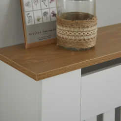 Lloyd Pascal Radiator Cover With Vertical Slatted Design In White & Natural - Medium -Triton None Store 13168206 1204931990769675