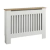 Lloyd Pascal Radiator Cover With Vertical Slatted Design In White & Natural - Medium