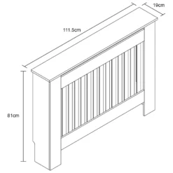 Lloyd Pascal Radiator Cover With Vertical Slatted Design In White & Natural - Medium -Triton None Store 13168206 1644931990906286