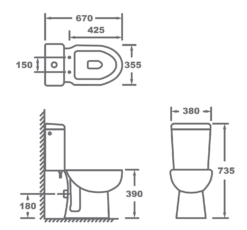Tilwick Ceramic Close Coupled Toilet -Triton None Store 13190961 1864887562606245