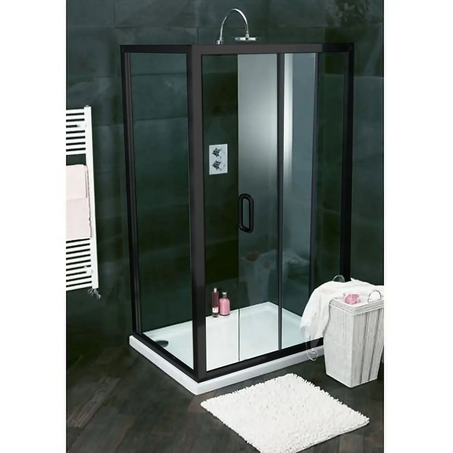 Bathstore Noir 1200mm Black Shower Enclosure Sliding Door 4 Bathstore Noir 1200mm Black Shower Enclosure Sliding Door - Image 2