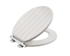 Aqualona Tongue & Groove Wooden Toilet Seat - White