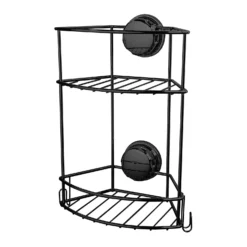 2-Tier Self Adhesive Shower Storage Basket - Black