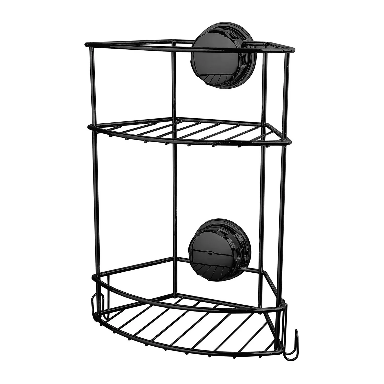 2-Tier Self Adhesive Shower Storage Basket - Black 3 2-Tier Self Adhesive Shower Storage Basket - Black