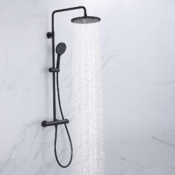 Hertford Thermostatic Valve, Round Overhead And Hand Shower Black -Triton None Store 13490534 4154943599618071