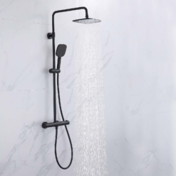 Hunsdon Thermostatic Valve, Square Overhead And Hand Shower Black -Triton None Store 13490536 9834943599509702