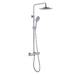 Hertford Thermostatic Valve, Round Overhead And Hand Shower Chrome