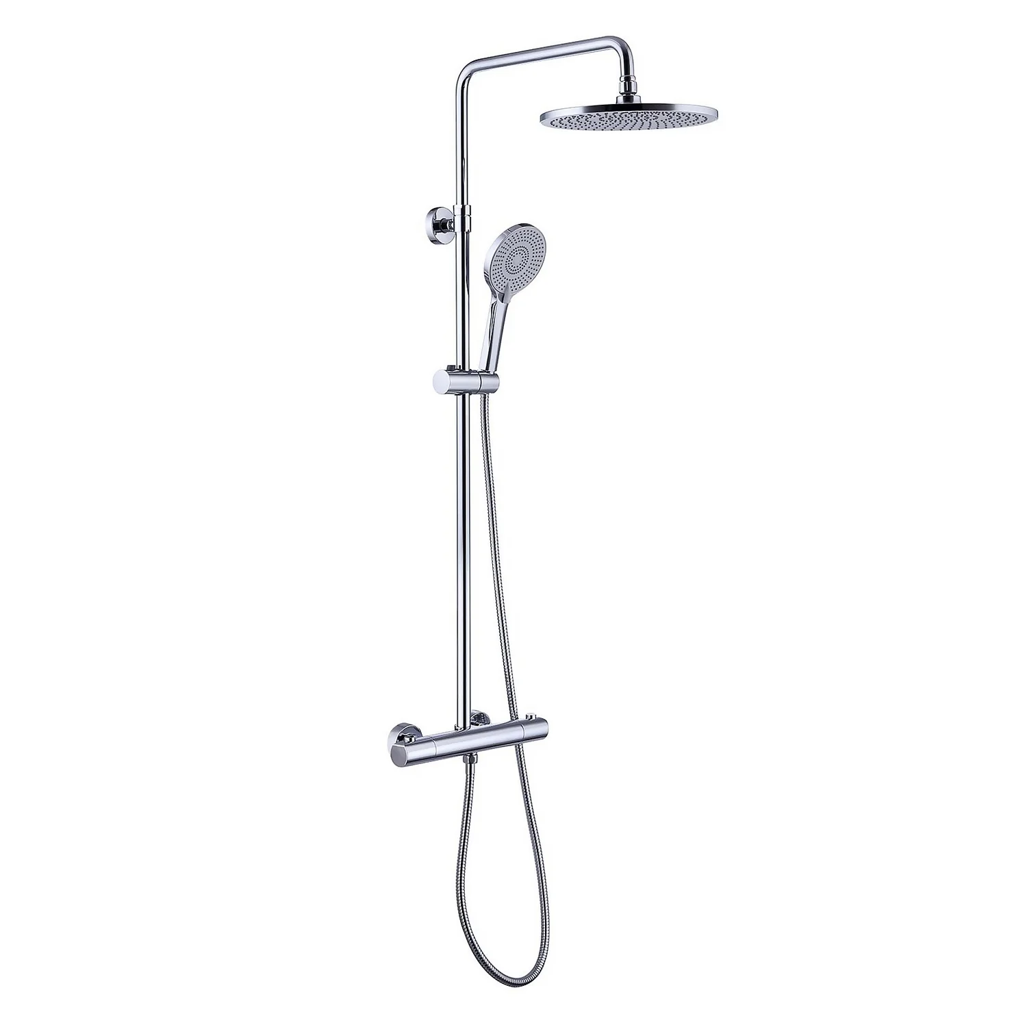 Hertford Thermostatic Valve, Round Overhead And Hand Shower Chrome 3 Hertford Thermostatic Valve, Round Overhead And Hand Shower Chrome