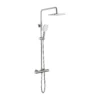 Hunsdon Thermostatic Valve, Square Overhead And Hand Shower Brushed Nickel