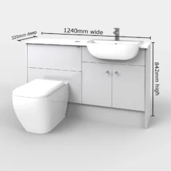 Bathstore Portfolio Fitted Bathroom Furniture (W)1240mm X (D)320mm - Gloss Light Grey -Triton None Store 13514458 1695025269214777