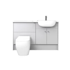 Bathstore Portfolio Fitted Bathroom Furniture (W)1240mm X (D)320mm - Gloss Light Grey