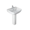 Bathstore Cedar 520mm White Basin And Pedestal -Triton None Store 13525452 1134935540216165