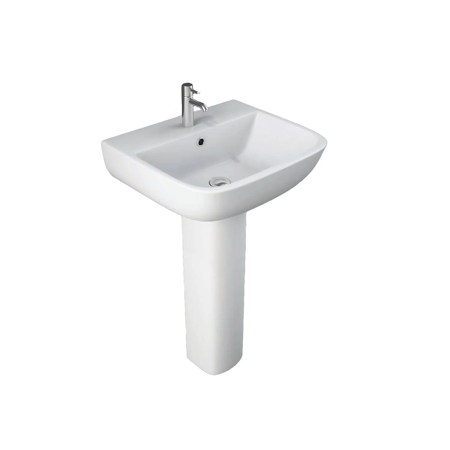Bathstore Cedar 520mm White Basin And Pedestal 3 Bathstore Cedar 520mm White Basin And Pedestal