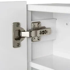 Single Door Mirrored Bathroom Cabinet - White -Triton None Store 13526332 1014944670399335