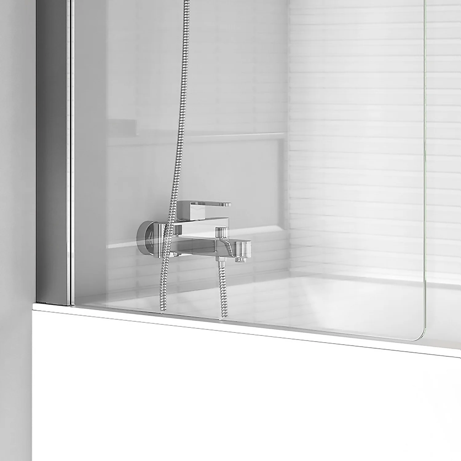 Bathstore Gleam Silver Fixed Bath Screen 6 Bathstore Gleam Silver Fixed Bath Screen - Image 4