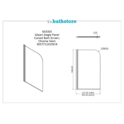 Bathstore Gleam Single Panel Curved Bath Screen 11 Bathstore Gleam Single Panel Curved Bath Screen -Triton None Store 13625991 1014941798753735