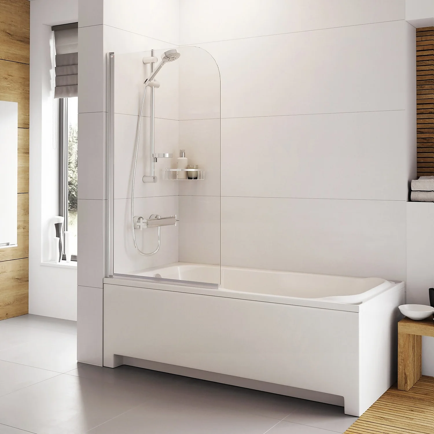Bathstore Gleam Single Panel Curved Bath Screen 4 Bathstore Gleam Single Panel Curved Bath Screen - Image 2