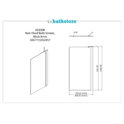 Bathstore Noir Fixed Bath Screen Black 11 Bathstore Noir Fixed Bath Screen Black -Triton None Store 13625994 4034939291265625