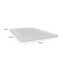Homebase Edit Chenille Bath Mat - White - 80x50cm -Triton None Store 13660547 1734984542987453