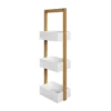 Homebase Edit Bathroom 3 Tier Storage Caddy - White & Bamboo