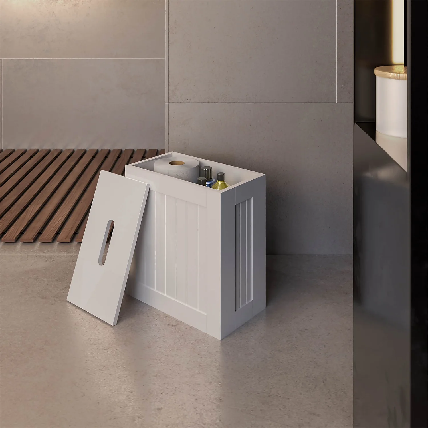 Homebase Edit Bathroom Storage Unit - White 4 Homebase Edit Bathroom Storage Unit - White - Image 2