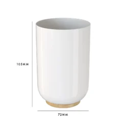 Homebase Toothbrush Holder - White & Bamboo -Triton None Store 13660816 1344984542943092