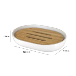 Homebase Soap Dish - White & Bamboo -Triton None Store 13660817 1244984543512933