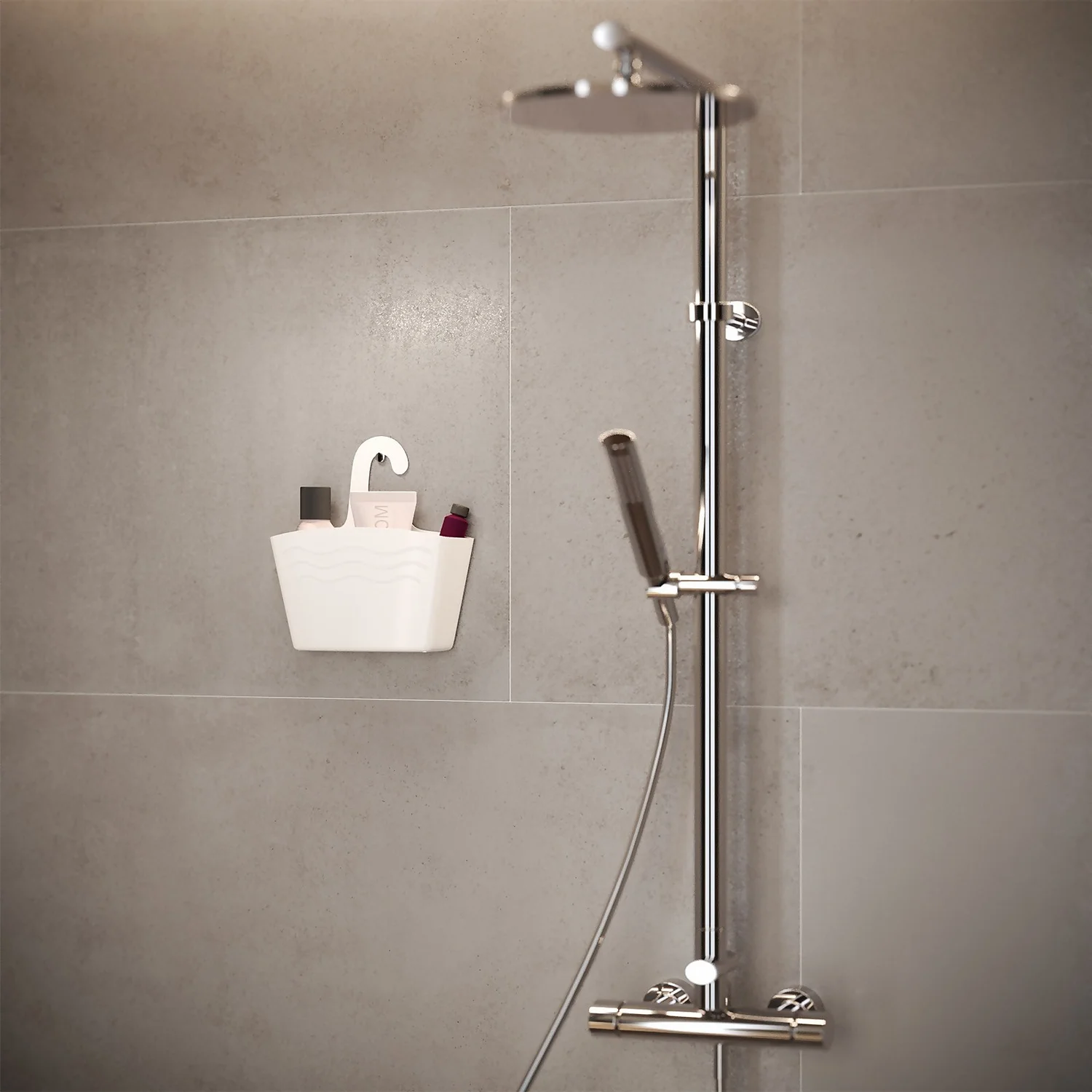 Bathroom Plastic Hanging Storage Caddy - White 4 Bathroom Plastic Hanging Storage Caddy - White - Image 2