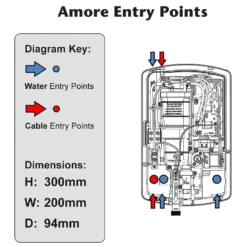Triton Amore 9.5kW Electric Shower - Brushed Steel -Triton None Store 13665341 8484969731903558