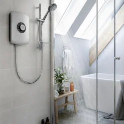 Triton Amore 8.5kW Electric Shower - Brushed Steel -Triton None Store 13665342 1894969731586170