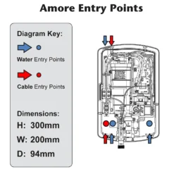 Triton Amore 8.5kW Electric Shower - Brushed Steel -Triton None Store 13665342 2834969731689181