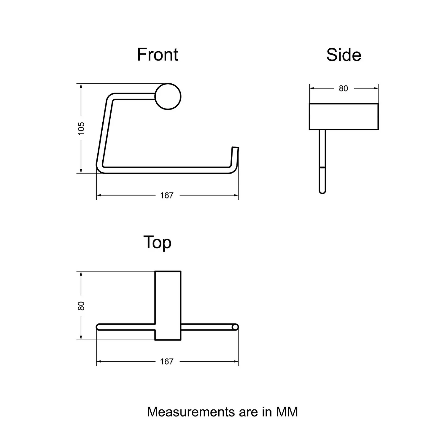 Square Toilet Roll Holder - Black 5 Square Toilet Roll Holder - Black - Image 3