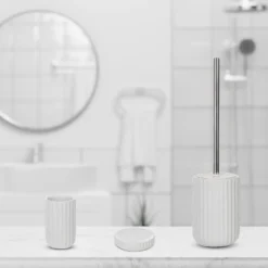 Ceramic Toilet Brush - White Ridged -Triton None Store 13715413 7474951875884445