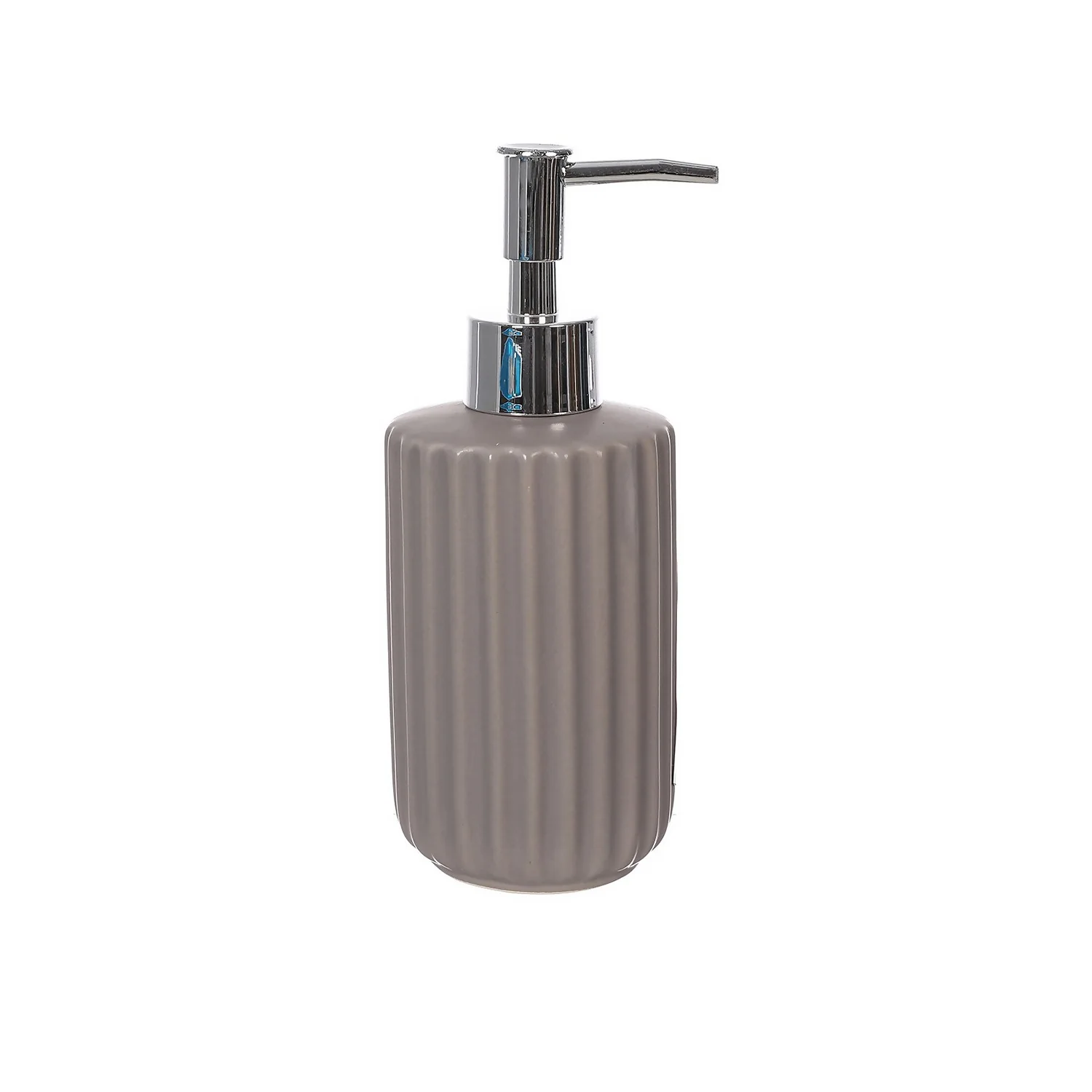 Ceramic Soap Dispenser - Grey Ridged 3 Ceramic Soap Dispenser - Grey Ridged