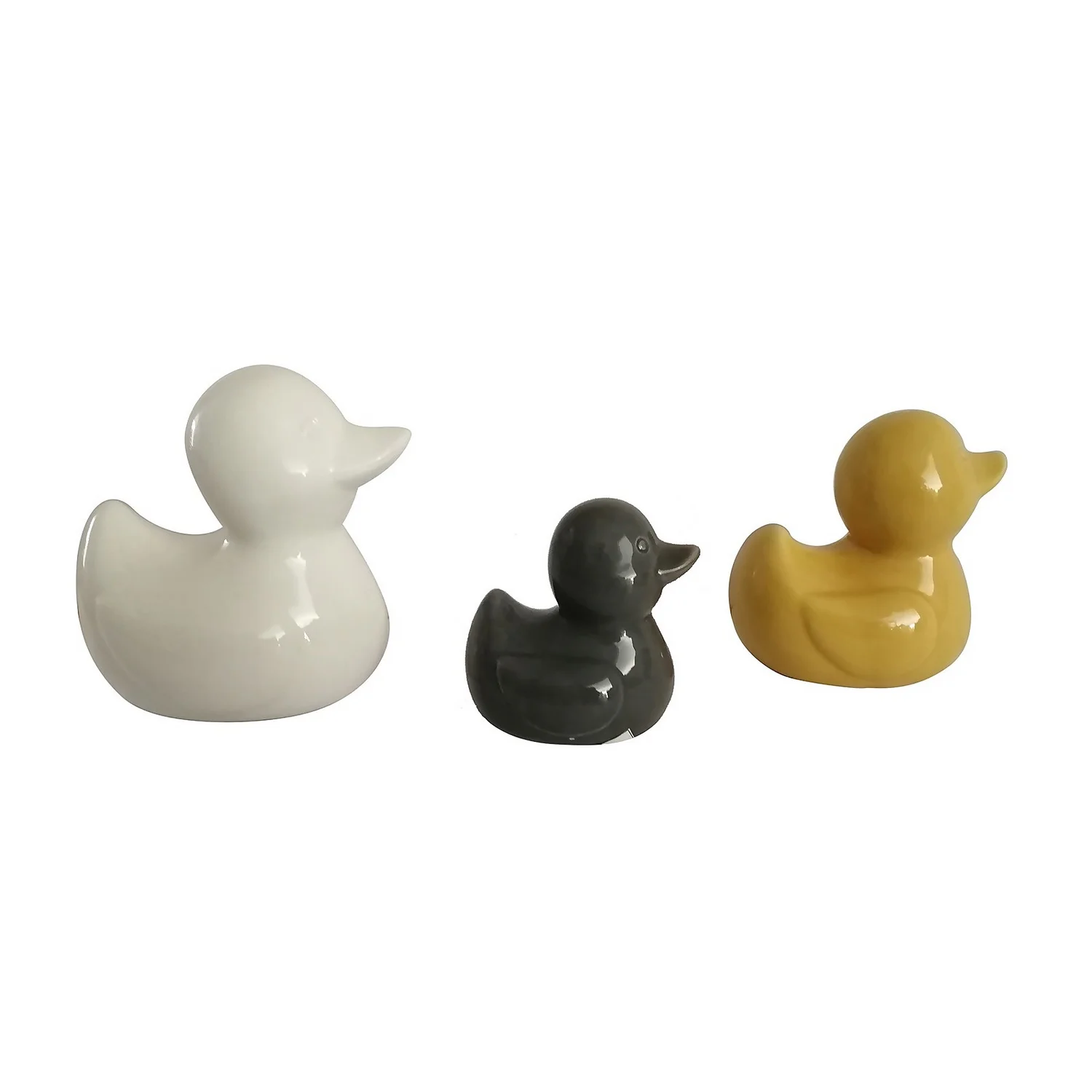 Ochre And Grey Trio Of Ceramic Ducks 3 Ochre And Grey Trio Of Ceramic Ducks