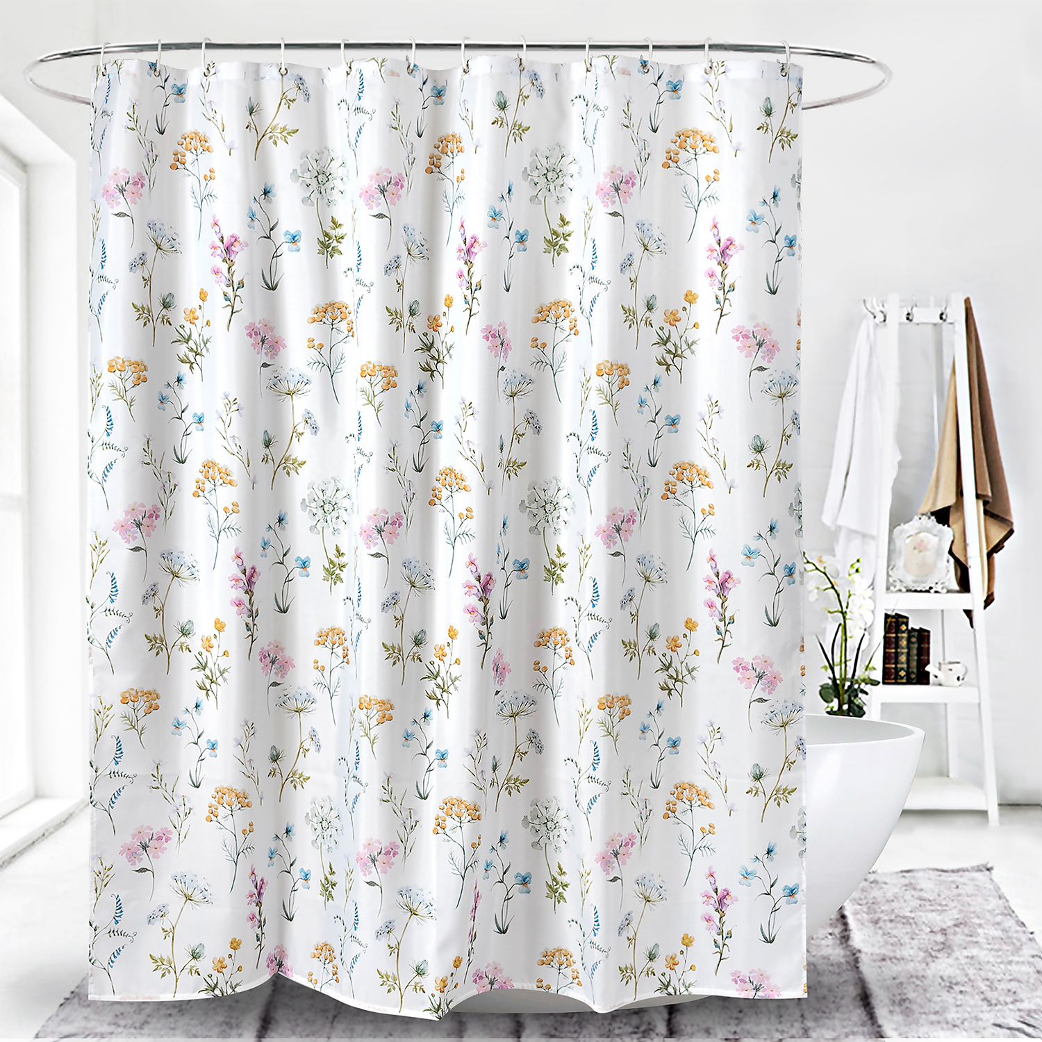 Homebase Summer Floral Shower Curtain 4 Homebase Summer Floral Shower Curtain - Image 2
