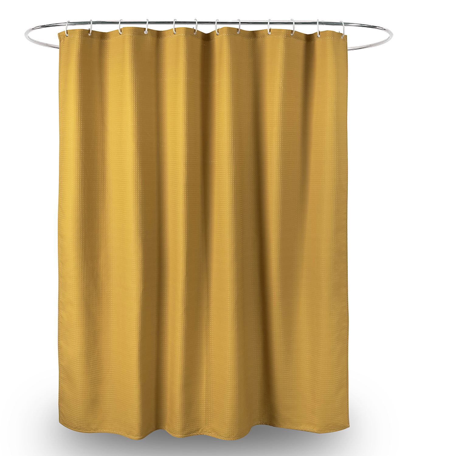 Homebase Waffle Ochre Shower Curtain 3 Homebase Waffle Ochre Shower Curtain