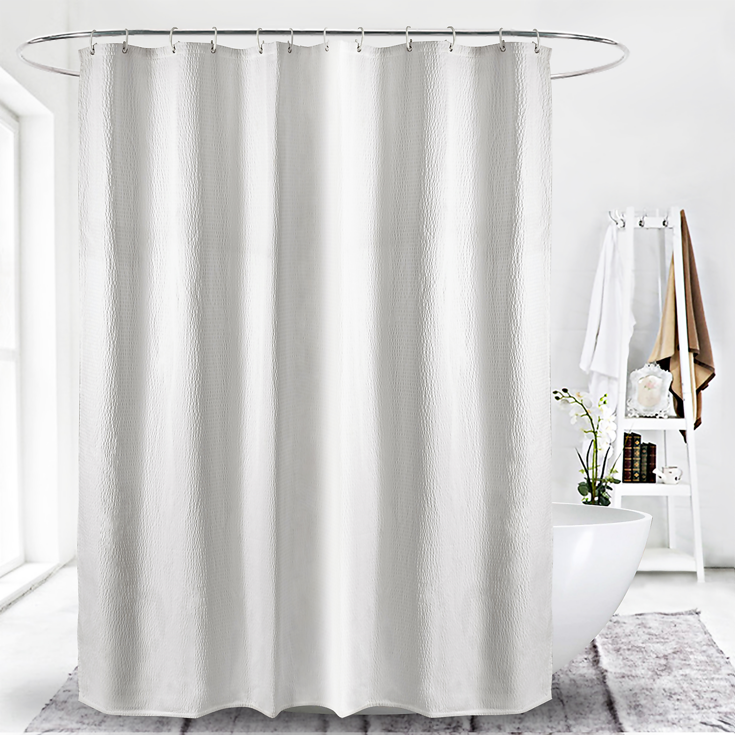 Homebase Textured Premium Shower Curtain 4 Homebase Textured Premium Shower Curtain - Image 2