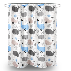Homebase Whales Shower Curtain