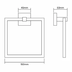 Homebase Towel Ring Square - Black 7 Homebase Towel Ring Square - Black -Triton None Store 13828601 1644987922841561