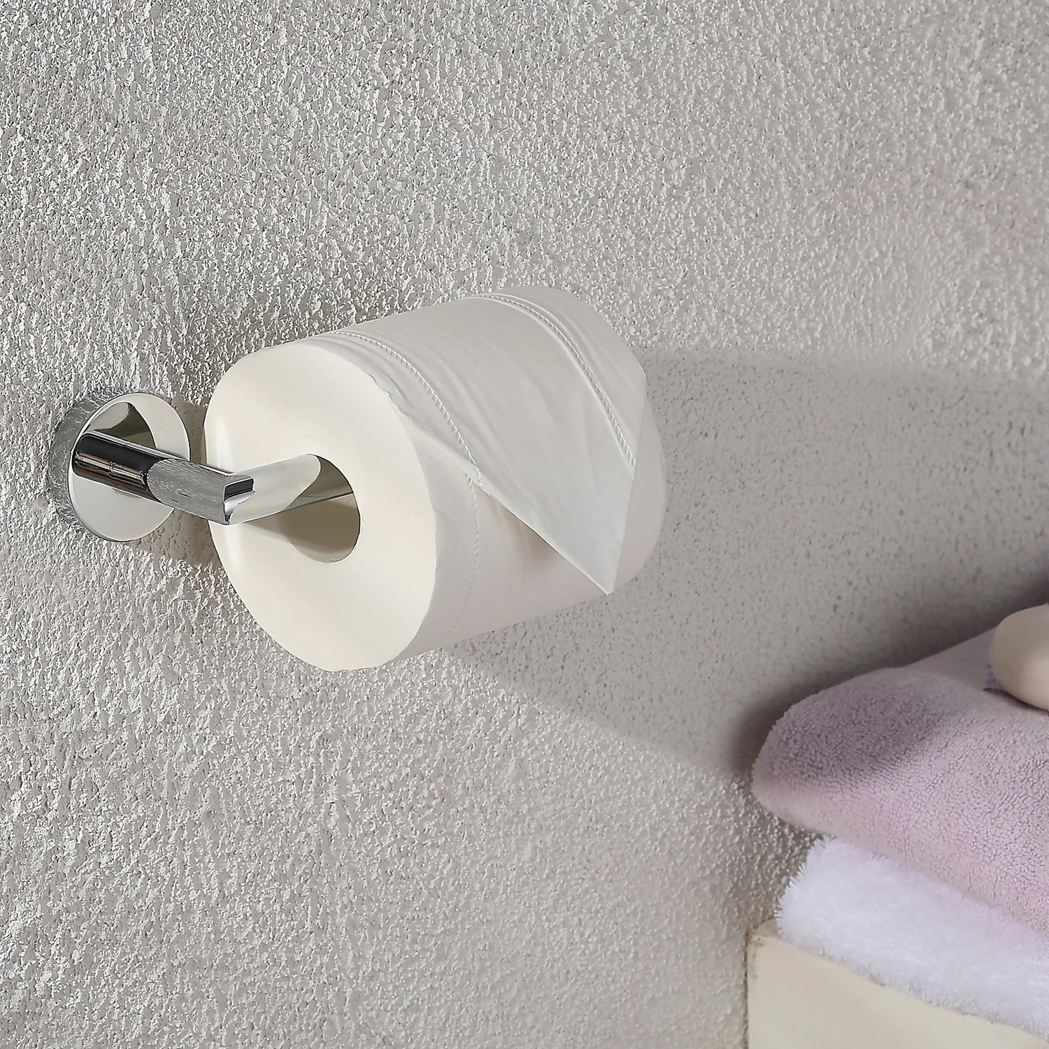 Homebase Toilet Roll Holder Fixed Round - Chrome 4 Homebase Toilet Roll Holder Fixed Round - Chrome - Image 2