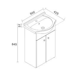 Elmley 500mm Vanity Unit High Glossy With Ceramic Basin 5 Elmley 500mm Vanity Unit High Glossy With Ceramic Basin -Triton None Store 13835908 1735003487197064