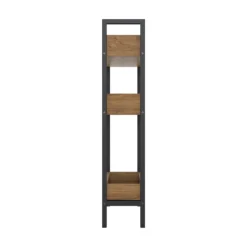 Homebase 3 Tier Bathroom Storage Caddy - Mango Oak & Black -Triton None Store 13871907 1184984543787097